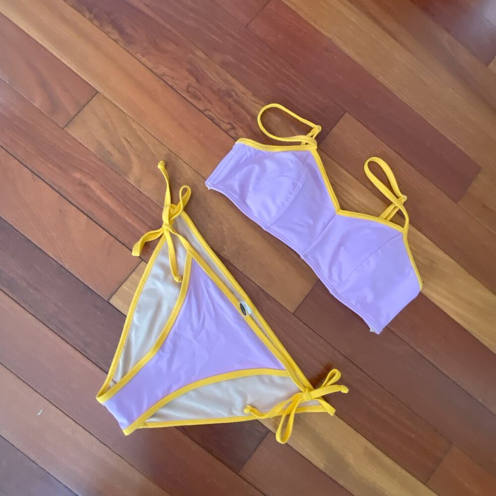 Old Navy Purple Bathing Suit size medium two tone